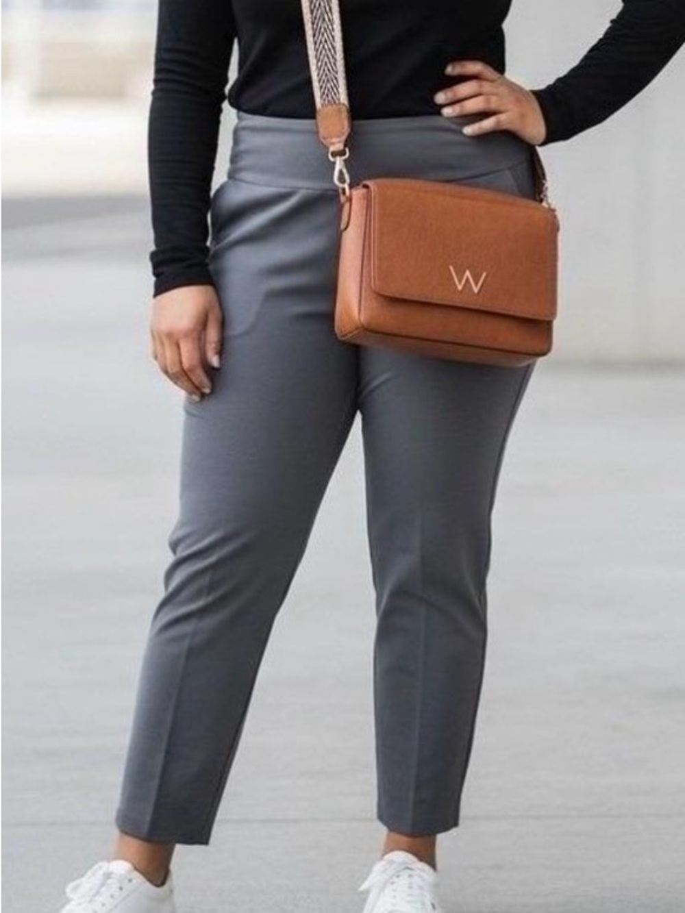 Women's Gray Slim Tapered Pants - Sleek Everyday Workwear